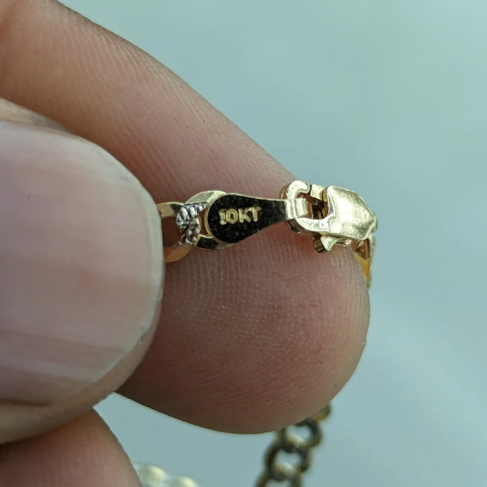 10kt Real Solid Gold Cuban Diamond Cut Chain 3.6mm 22 inch - Picture 11 of 12